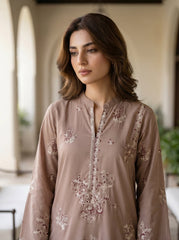 02 Piece Unstitched Embroidered with Shirt & Trouser - View 2 - Lakhany