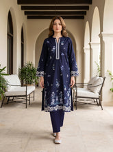 02 Piece Unstitched Embroidered with Shirt & Trouser - Lakhany