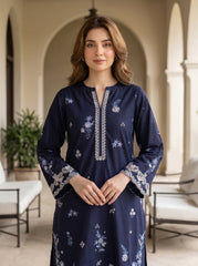 02 Piece Unstitched Embroidered with Shirt & Trouser - View 3 - Lakhany