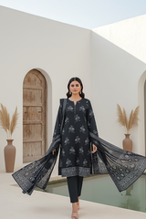 03 Piece Unstitched Pashmina Printed - Design 12
