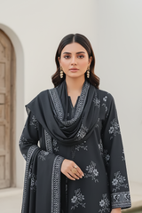 03 Piece Unstitched Pashmina Printed - Design 12