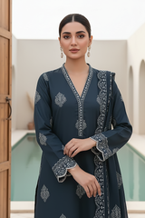 03 Piece Unstitched Pashmina Printed - Design 15