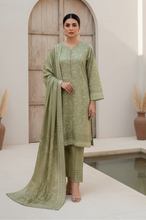 03 Piece Unstitched Pashmina Printed - Design 17