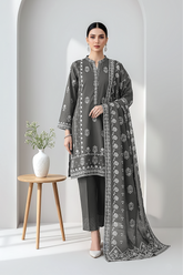03 Piece Unstitched Textured Heavy Weight Printed Marina - Design 25