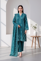 03 Piece Unstitched Textured Heavy Weight Printed Marina - Design 26