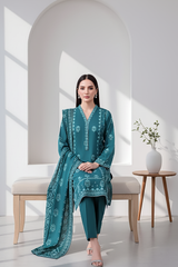 03 Piece Unstitched Textured Heavy Weight Printed Marina - Design 26