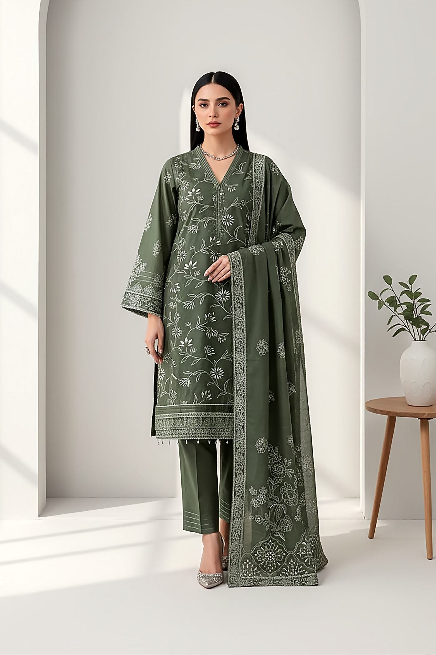 03 Piece Unstitched Textured Heavy Weight Printed Marina - Design 28