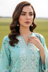 03 Piece Stitched Printed Embroidered Lawn
