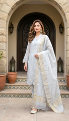 03 Piece Ready to wear Embroidered