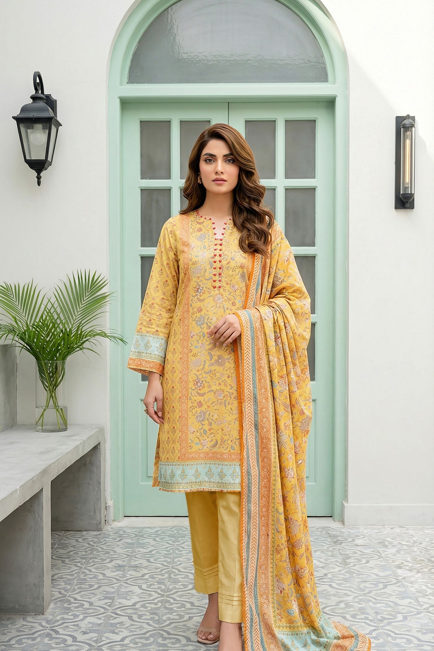 03 Piece Unstitched Printed Lawn - Design 3