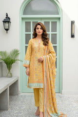 03 Piece Unstitched Printed Lawn - Design 3