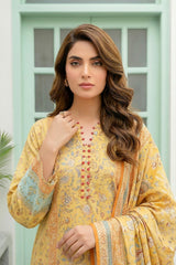 03 Piece Unstitched Printed Lawn - Design 3