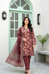 03 Piece Unstitched Printed Lawn - Design 4