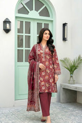 03 Piece Unstitched Printed Lawn - Design 4