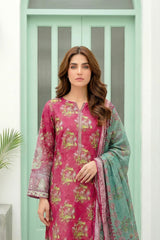 03 Piece Unstitched Printed Lawn - Design 9