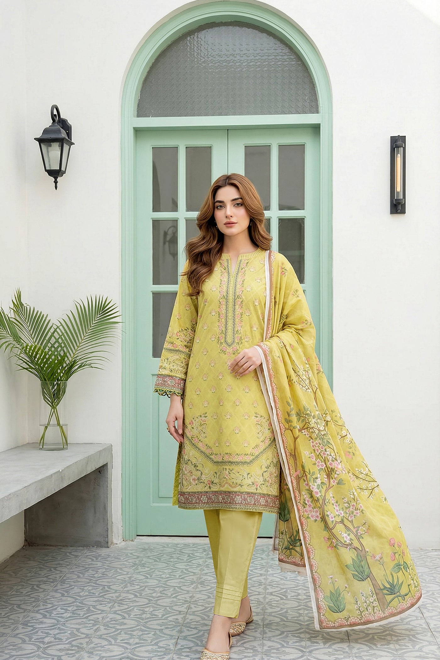 03 Piece Unstitched Printed Lawn - Design 6