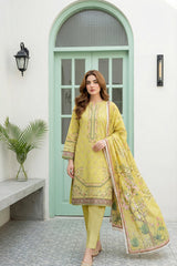 03 Piece Unstitched Printed Lawn - Design 6