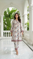 02 Piece Unstitched Printed Embroidered Shirt & Trouser - View 3 - Lakhany