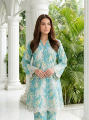 02 Piece Unstitched Printed Embroidered Shirt & Trouser - View 4 - Lakhany