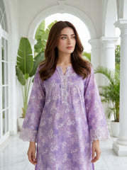 02 Piece Unstitched Printed Embroidered Shirt & Trouser - View 3 - Lakhany
