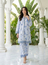 02 Piece Unstitched Printed Embroidered Shirt & Trouser - Lakhany