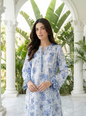 02 Piece Unstitched Printed Embroidered Shirt & Trouser - View 4 - Lakhany