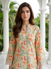 02 Piece Unstitched Printed Embroidered Shirt & Trouser - View 3 - Lakhany