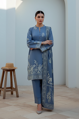 03 Piece Unstitched Pashmina Printed - Design 23