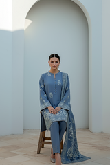 03 Piece Unstitched Pashmina Printed - Design 23