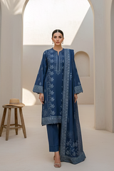 03 Piece Unstitched Pashmina Printed - Design 24