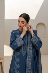 03 Piece Unstitched Pashmina Printed - Design 24