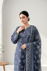 03 Piece Unstitched Textured Heavy Weight Printed Marina - Design 30