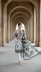 03 Piece Stitched Printed Lawn