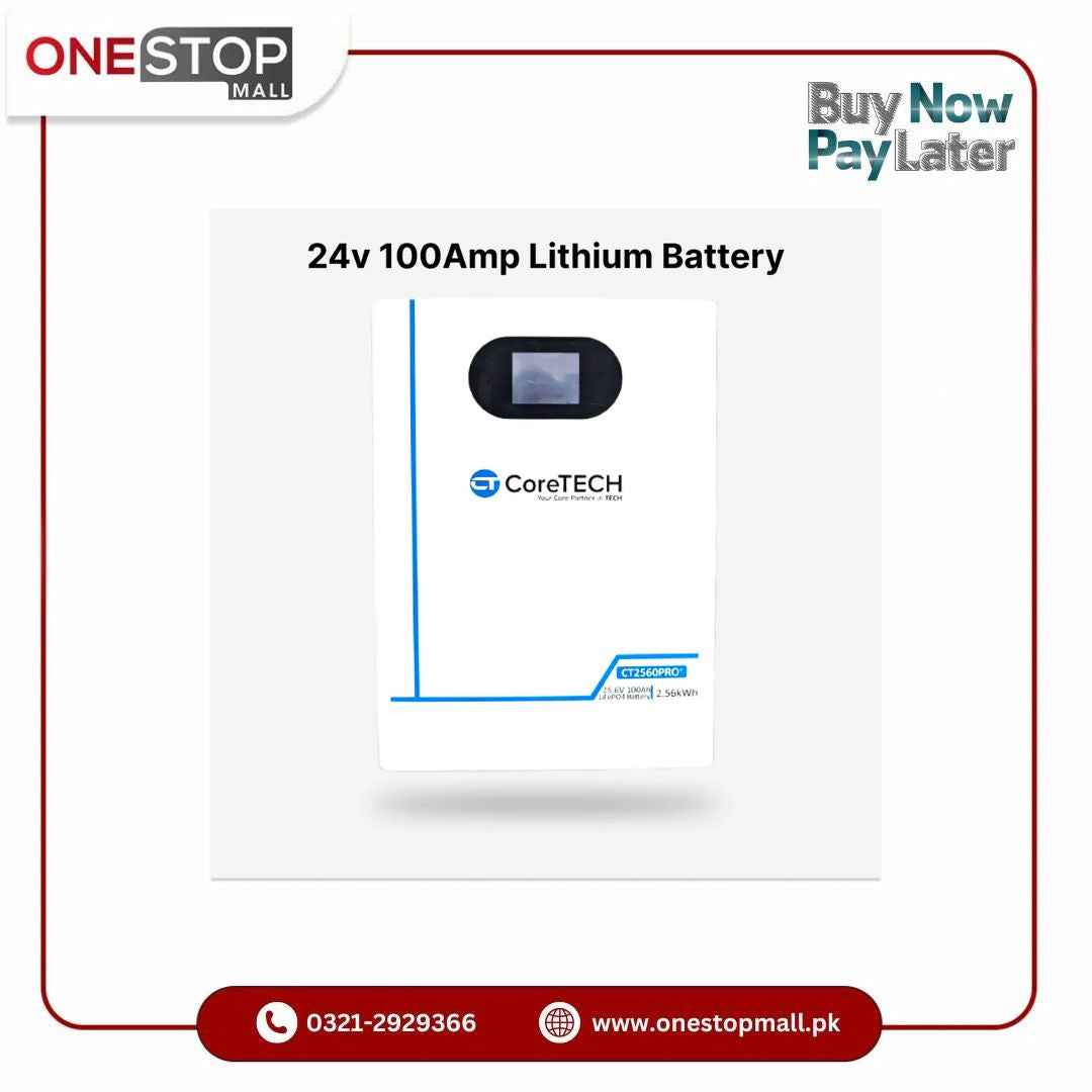CoreTech 24v (2.5KW) 100Amp Lithium Battery