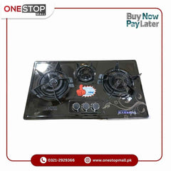 Marshal Hob Cleaning Tray Easy Cooking 2x High Flame Burner 1x Rapid Fire Burner