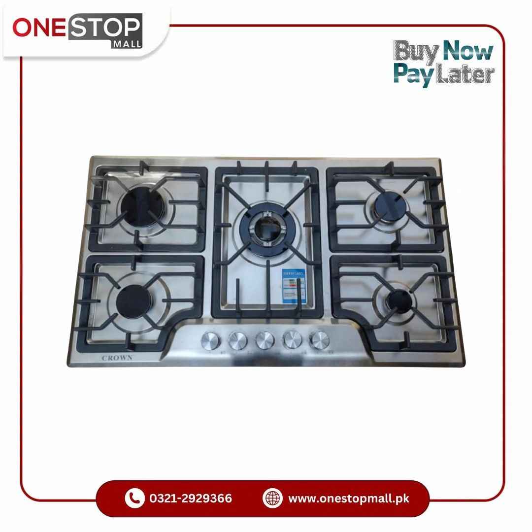Crown CR-1A Built-In Gas Hob – Single Burner Compact Stainless Steel Cooktop for Small Kitchens