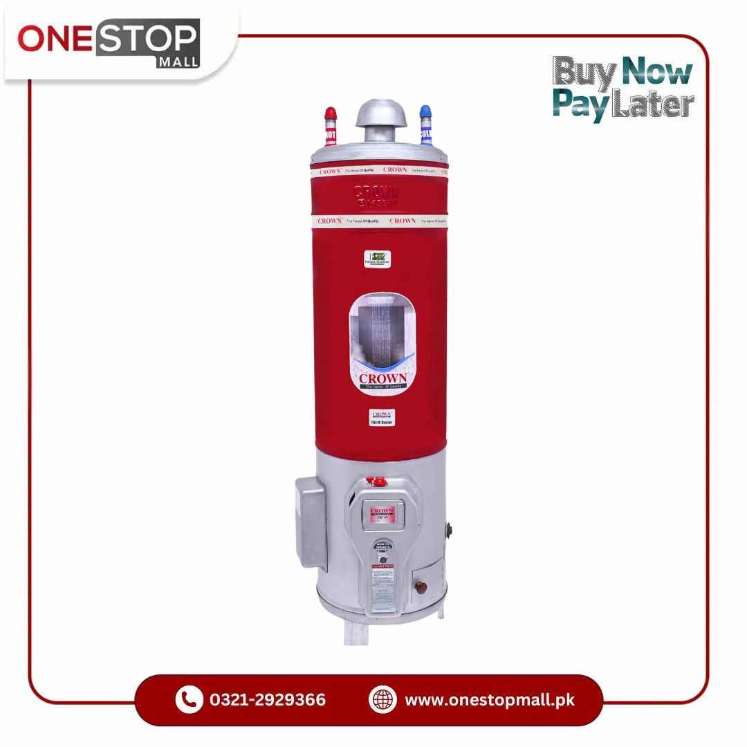 Crown Storage Geyser 30 Gallon Gas + Electric – Heavy-Duty Gas + Electric Water Heater (12x16 Gauge) With Automatic Function Energy Efficient Design Brand Warranty