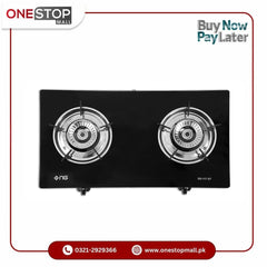 Nasgas Glass Top Gas Stove DG-117 GT Auto ignition TEMPERED GLASS TOP, Large Body, Heavy Ring - Onestopmall.pk