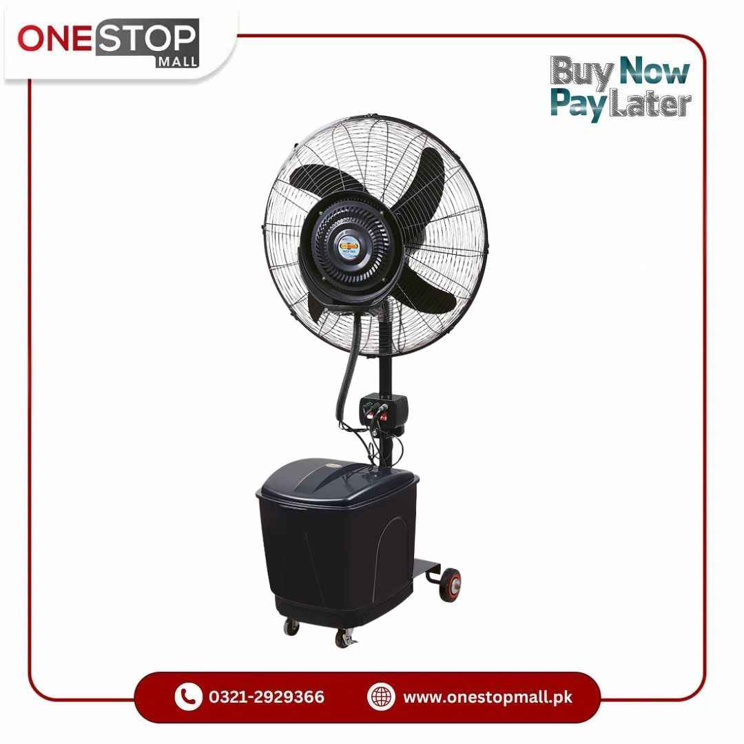 Super Asia MIST Pedestal Fan Triple Speed Heavy Duty Motor Delivery Only For Karachi Brand Warranty