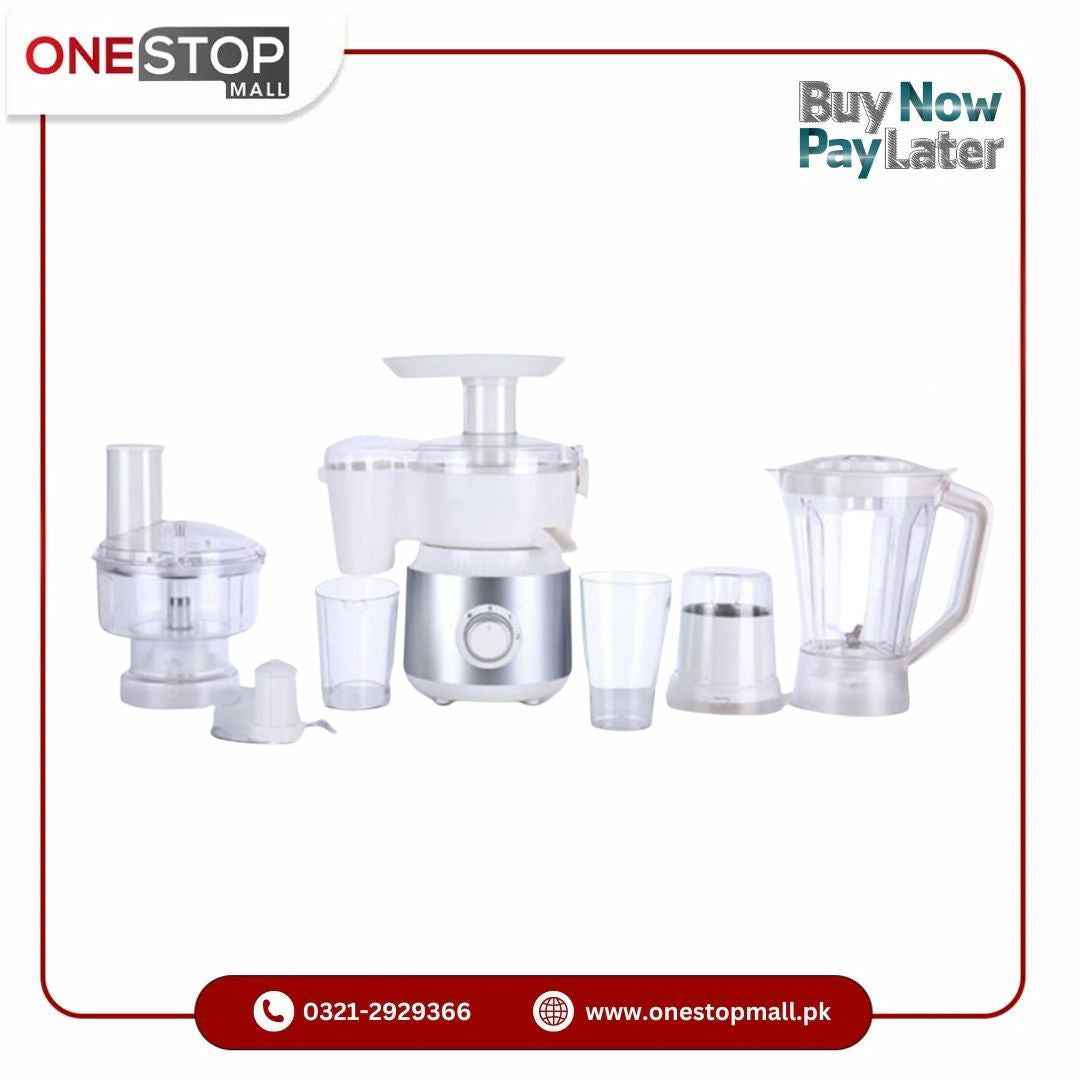 Grace National Food Processor Kitchen Master Unbreakable jug. chopper Dry Mill.Plastic Jar & Vegetable Cutter Meat Blade 2 Year Motor Warranty