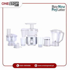 Grace National Food Processor Kitchen Master Unbreakable jug. chopper Dry Mill.Plastic Jar & Vegetable Cutter Meat Blade 2 Year Motor Warranty