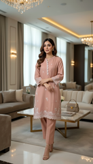 02 Piece Unstitched khaddar embroidered Shirt & Trouser - Lakhany