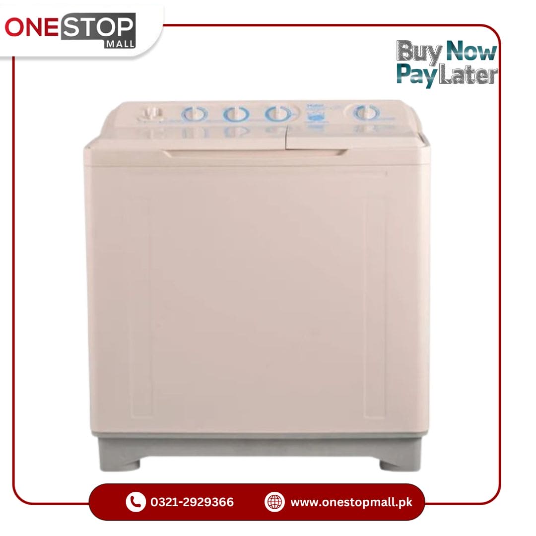Haier HWM 120-AS Automatic 12 KG Twin Tub Washing Machine High Efficiency & Low Noise - Onestopmall.pk