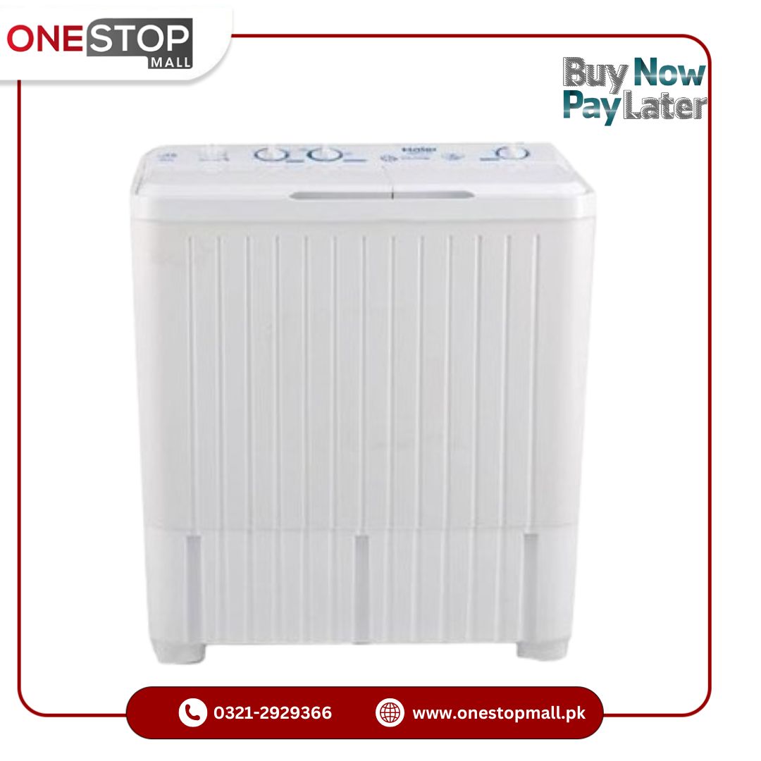 Haier HWM 75-AS Semi Automatic Twin Tub Washing Machine High Efficiency & Low Noise Brand Warranty - Onestopmall.pk