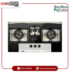 Nasgas Built In Hobs DG-222 BK (Steel Top) Heavy Gauge Double Shade Steel Top 1 Year Brand Warranty