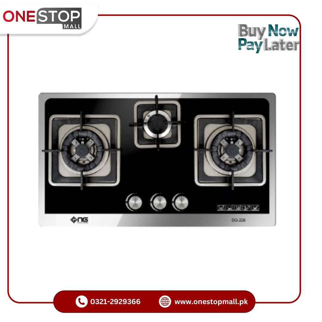 Nasgas Built In Hobs DG-226 (Glass Top) 8mm Thick Square Shape Tempered Glass Top 1 Year Brand Warranty