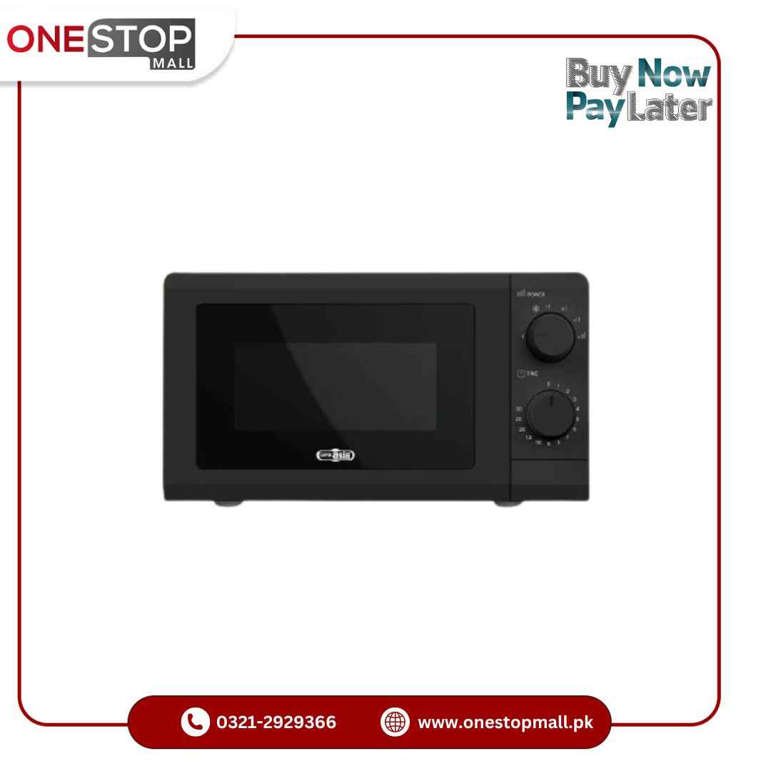 Super Asia Microwave Oven SM-127 B 20 Ltrs Push button 6 Power levels control Glass turntable Easy control Brand Warranty