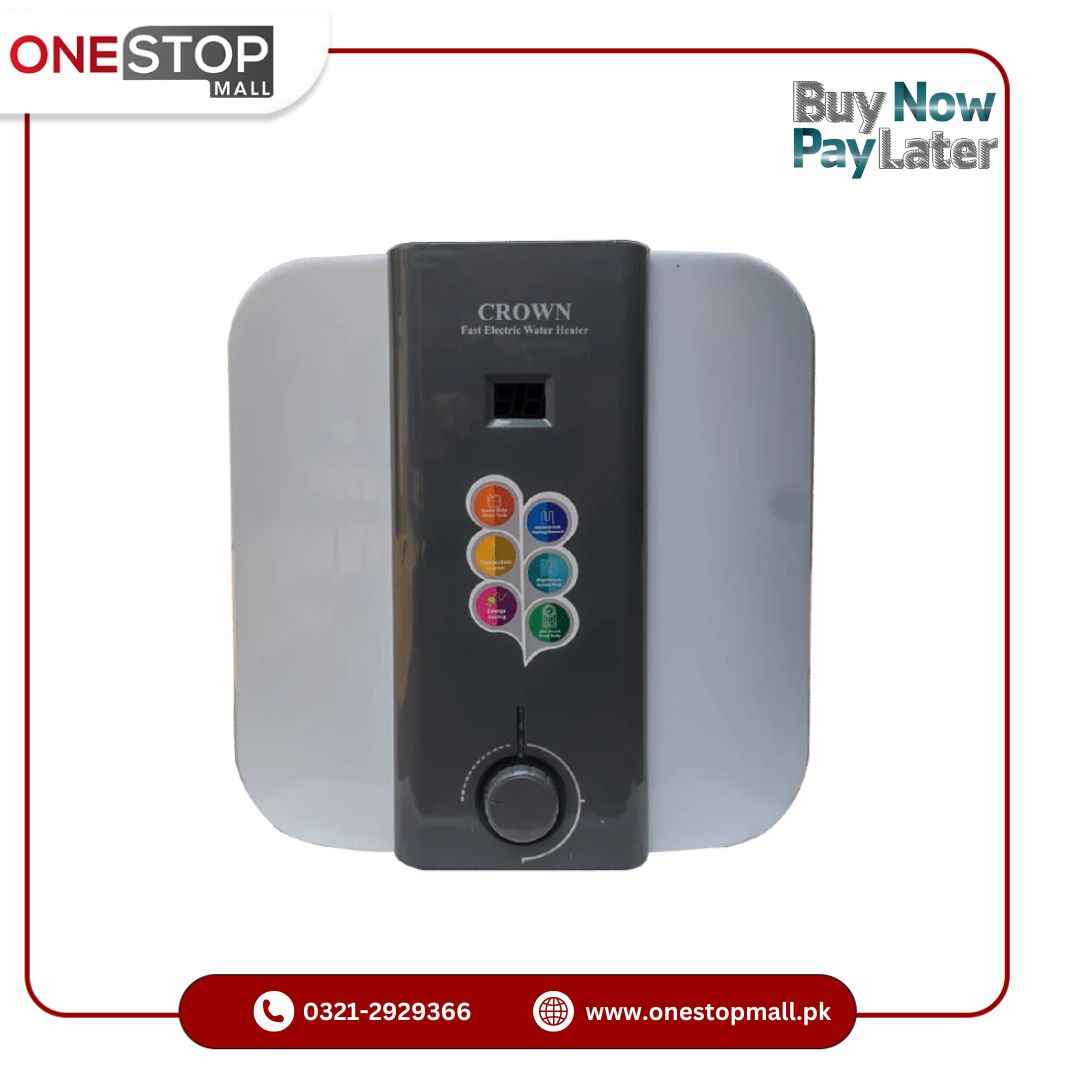 Crown Electric Geyser EG-15L(D) 15 Litre Imported Itli Element Digital Full ABS Pure Body Brand Warranty