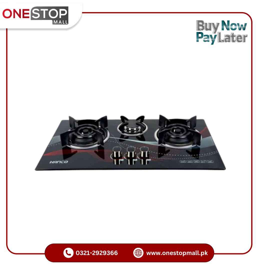 Hanco Built in Hob (Model 408) - Brass Burner -Tempered Glass -Auto Ignition Stove 1 Year Brand Warranty