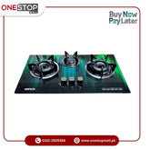 Hanco Built in Hob (Model 415) - Brass Burner - Tempered Glass - Auto Ignition Stove 1 Year Brand Warranty